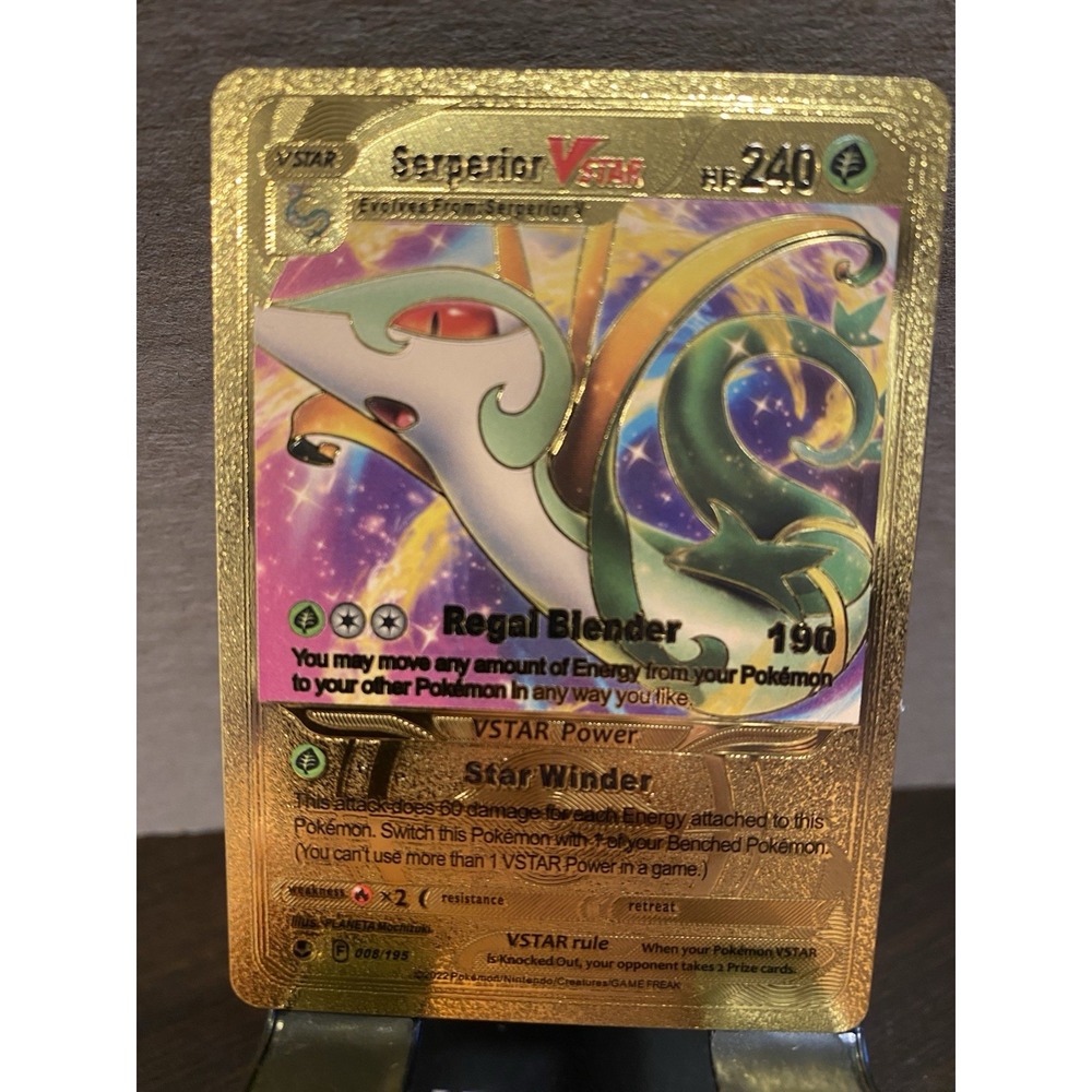 Serperior Foil Metal Pokémon Pokemon Fan Art Collectible Card‎ Trading